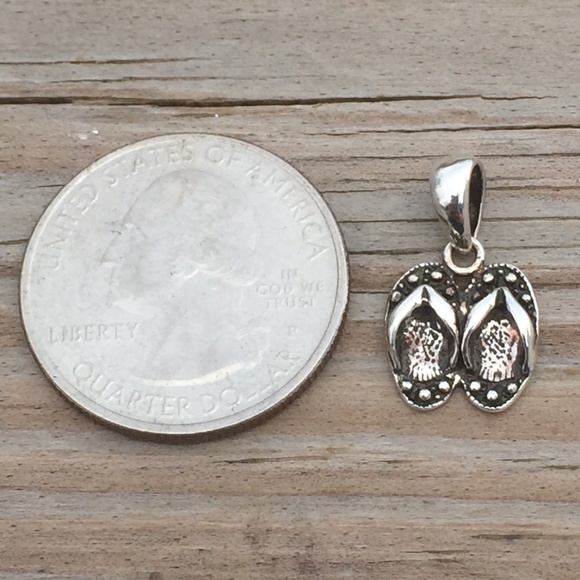 SOLD Flip Flops Pendant Sterling Silver Beach - Picture 7 of 7